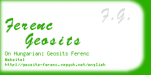 ferenc geosits business card